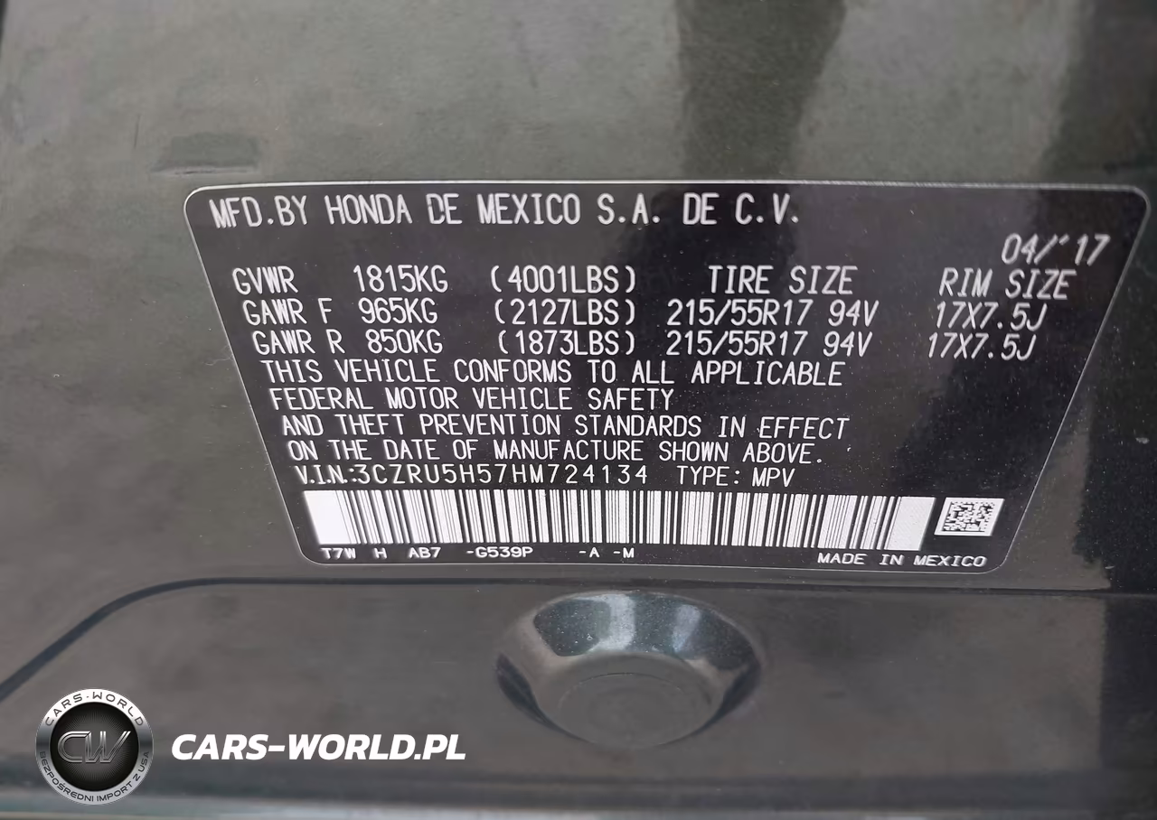 2017 Honda Hr-V Ex VIN:3CZRU5H57HM724134 - 9