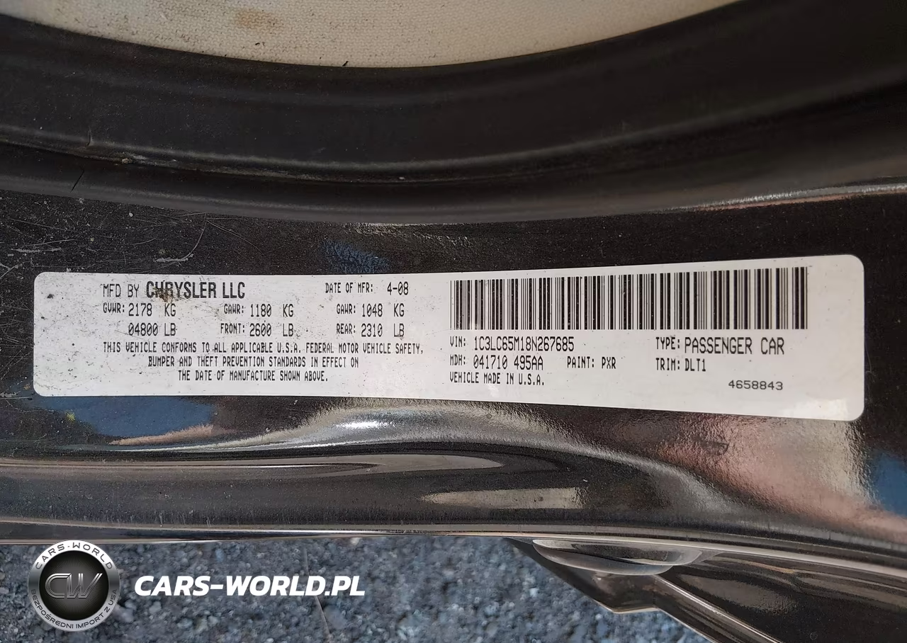 2008 Chrysler Sebring Limited VIN:1C3LC65M18N267685 - 9