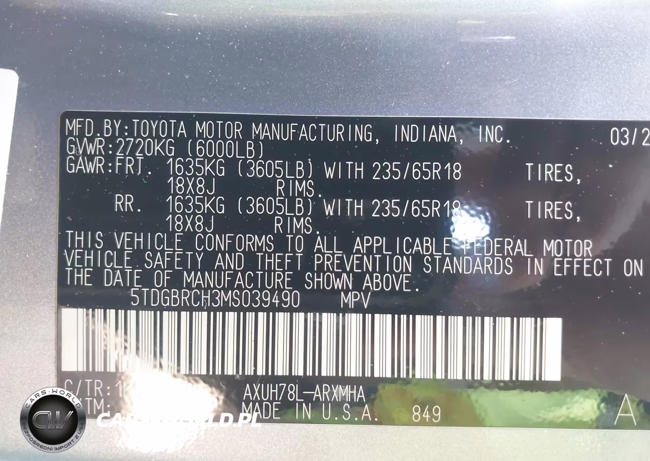 2021 Toyota Highlander Hybrid Xle VIN:5TDGBRCH3MS039490 - 9