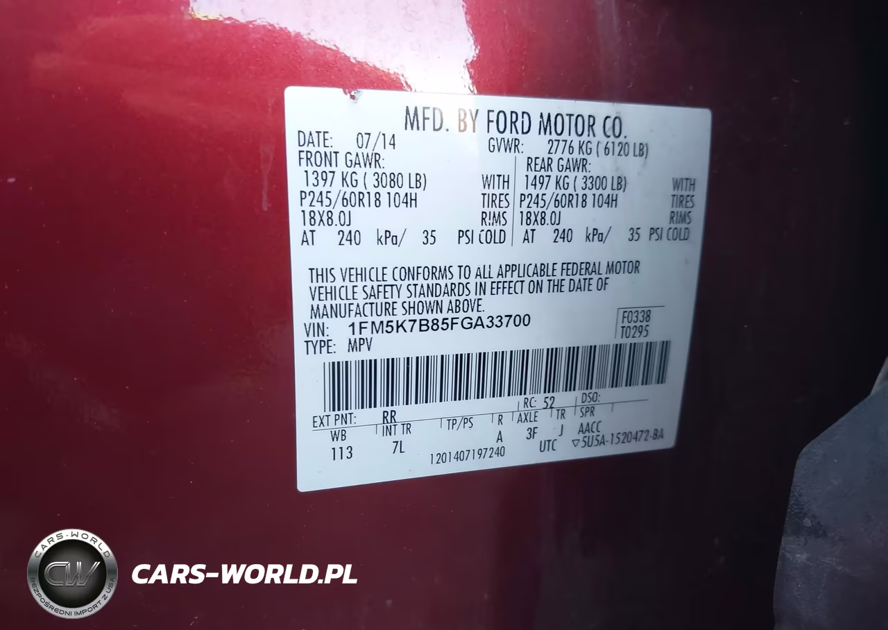 2015 Ford Explorer VIN:1FM5K7B85FGA33700 - 9