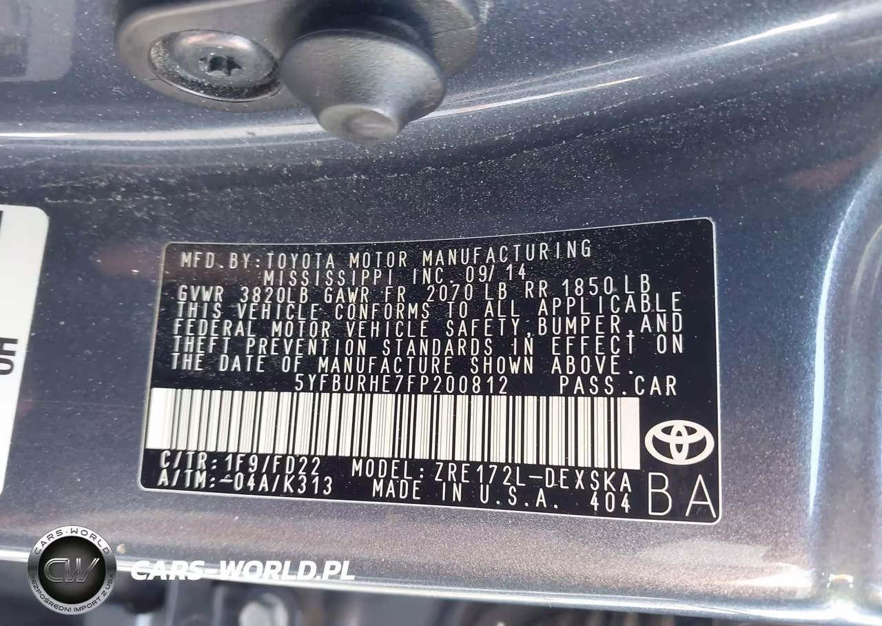 2015 Toyota Corolla S Plus VIN:5YFBURHE7FP200812 - 9