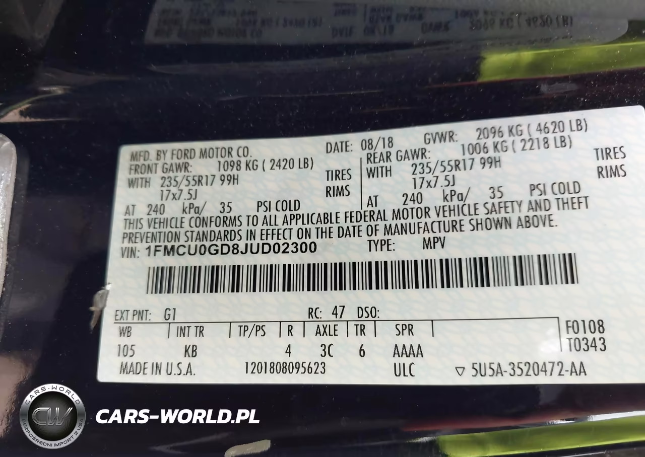2018 Ford Escape Se VIN:1FMCU0GD8JUD02300 - 9