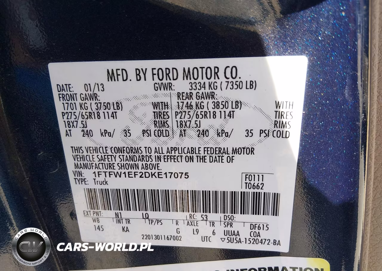 2013 Ford F-150 King Ranch VIN:1FTFW1EF2DKE17075 - 9