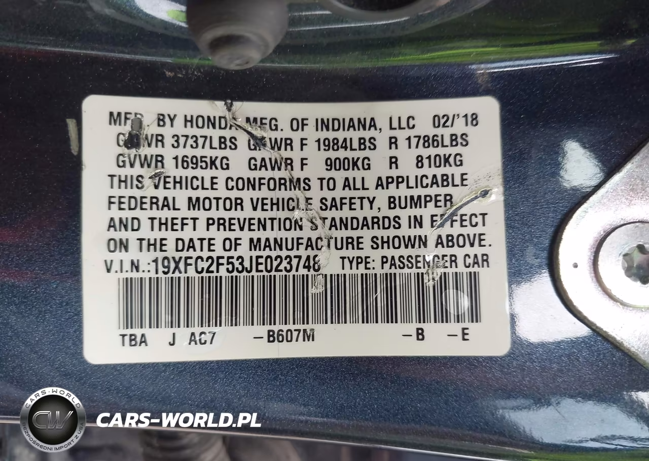2018 Honda Civic Lx VIN:19XFC2F53JE023748 - 9