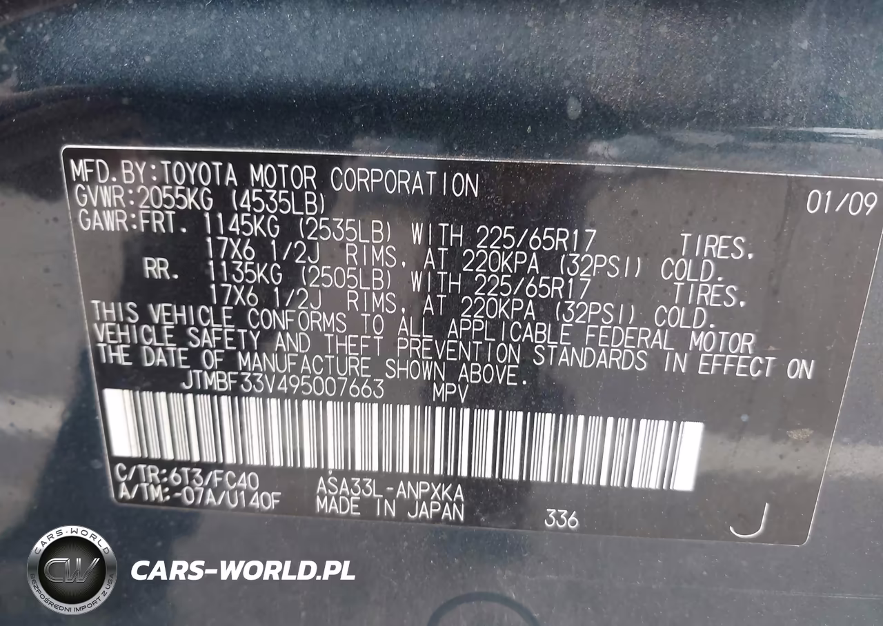 2009 Toyota Rav4 VIN:JTMBF33V495007663 - 9