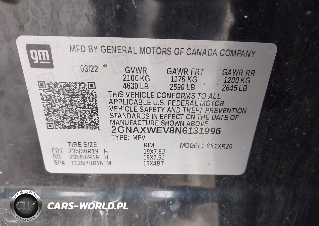 2022 Chevrolet Equinox Awd Rs VIN:2GNAXWEV8N6131996 - 9
