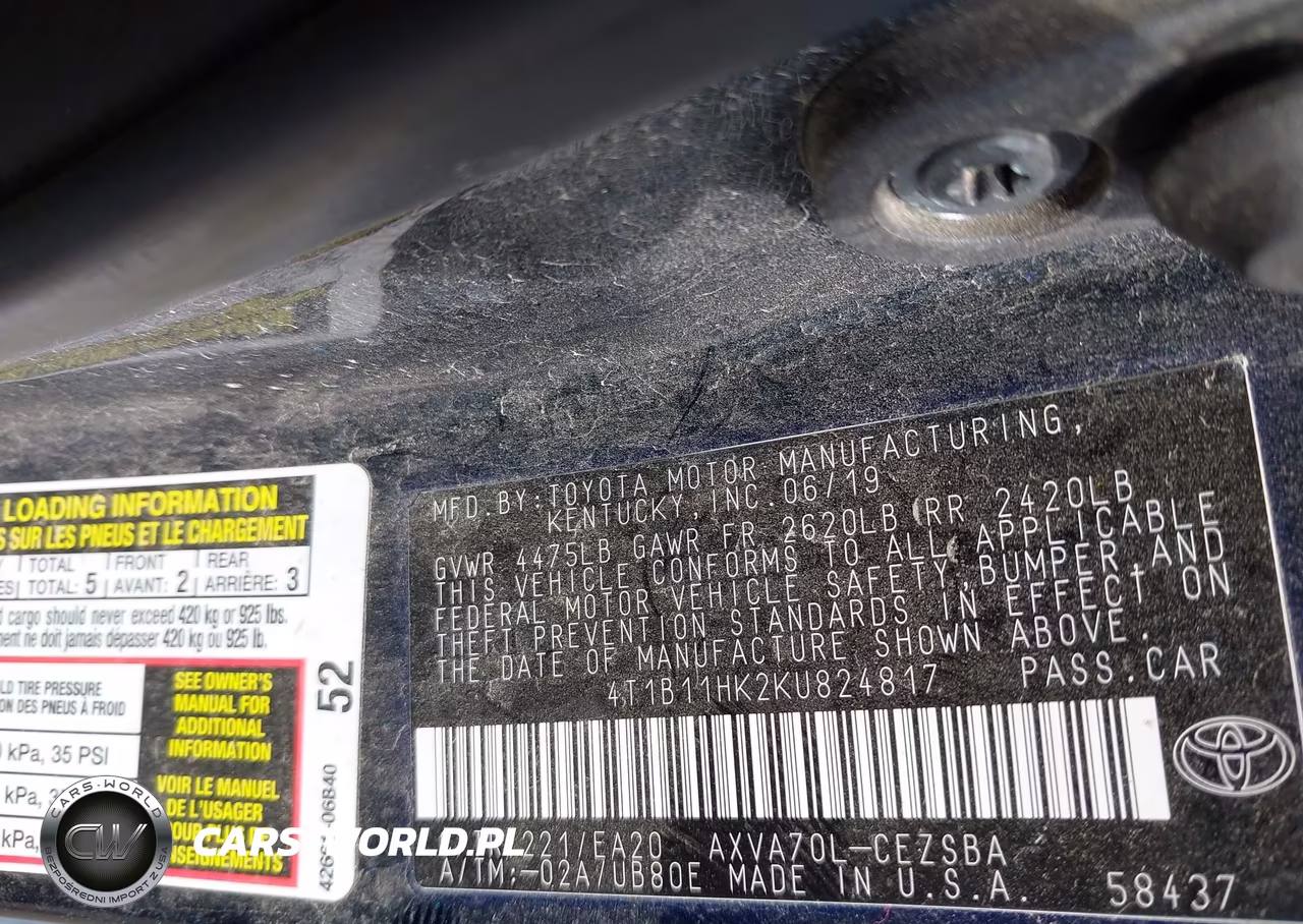 2019 Toyota Camry Se VIN:4T1B11HK2KU824817 - 9
