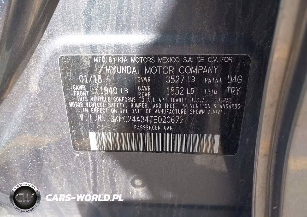 2018 Hyundai Accent Se VIN:3KPC24A34JE020672 - 9