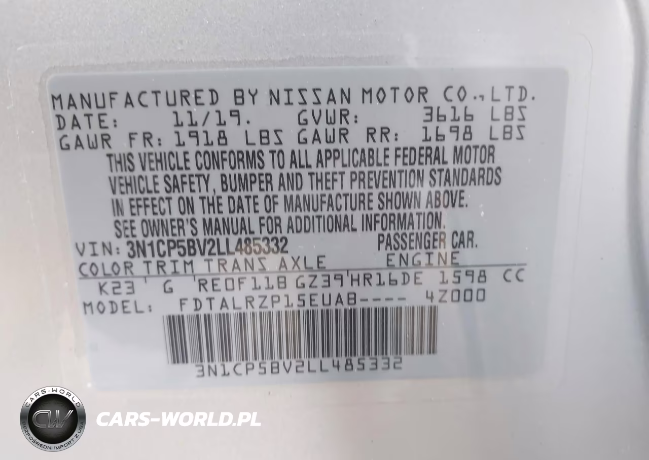 2020 Nissan Kicks S Xtronic Cvt VIN:3N1CP5BV2LL485332 - 9