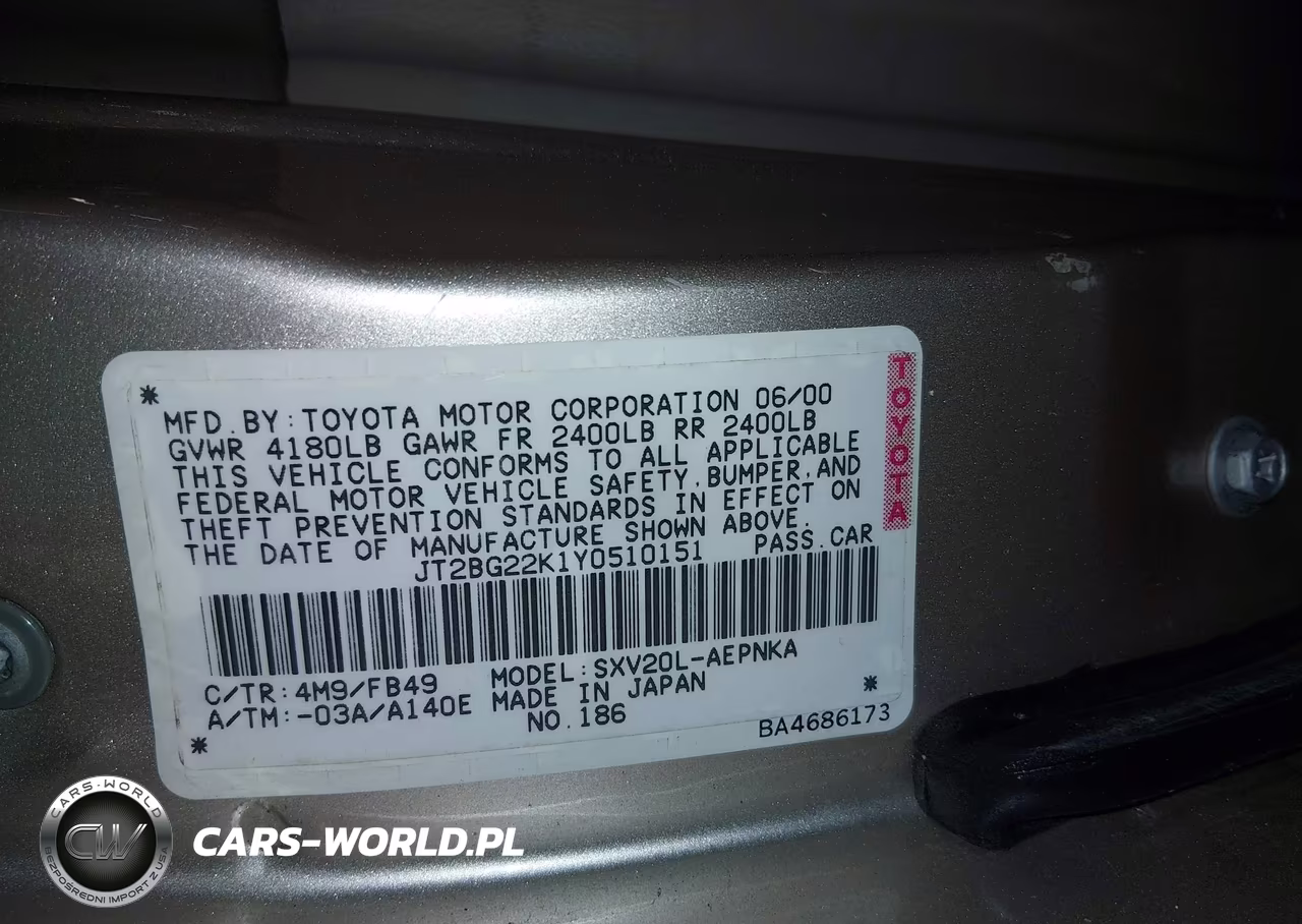 2000 Toyota Camry Le VIN:JT2BG22K1Y0510151 - 9