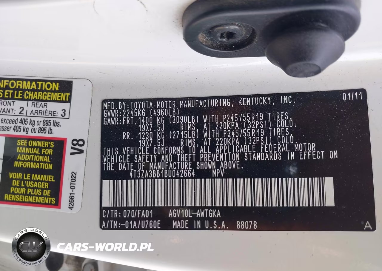 2011 Toyota Venza VIN:4T3ZA3BB1BU042664 - 9