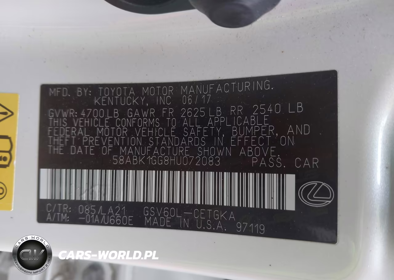 2017 Lexus Es 350 VIN:58ABK1GG8HU072083 - 9
