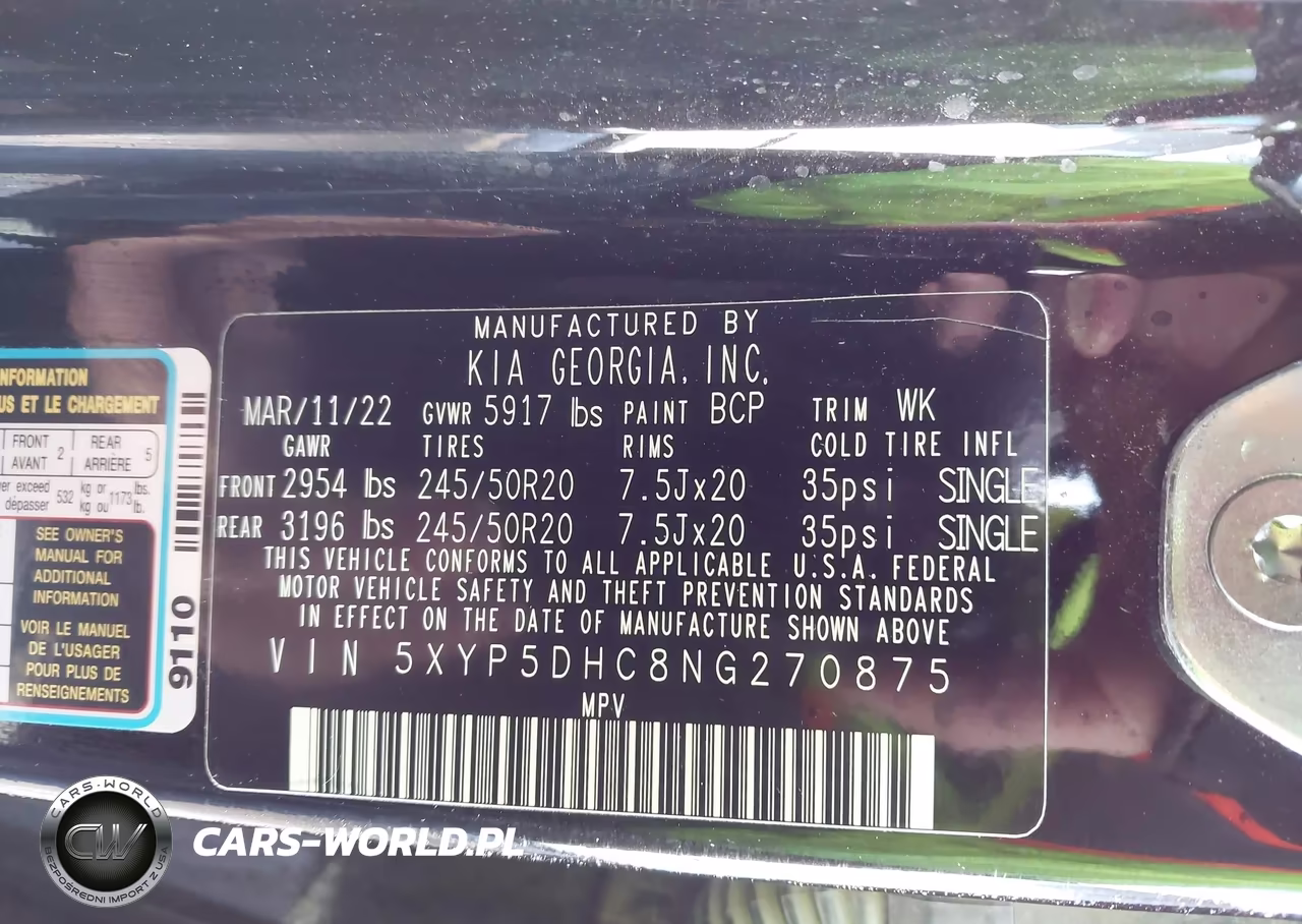 2022 Kia Telluride Sx VIN:5XYP5DHC8NG270875 - 9