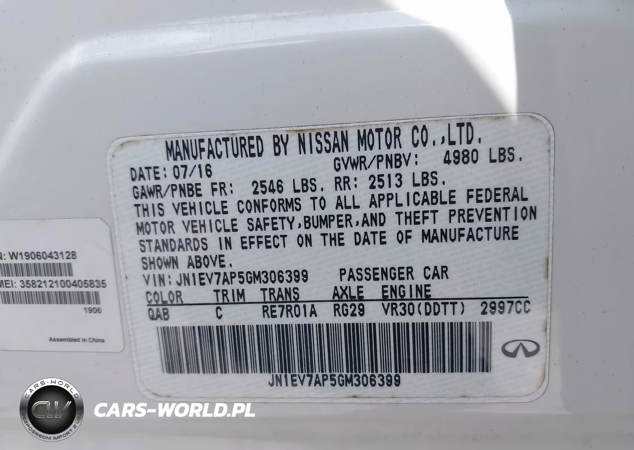 2016 Infiniti Q50 3.0T Premium VIN:JN1EV7AP5GM306399 - 9