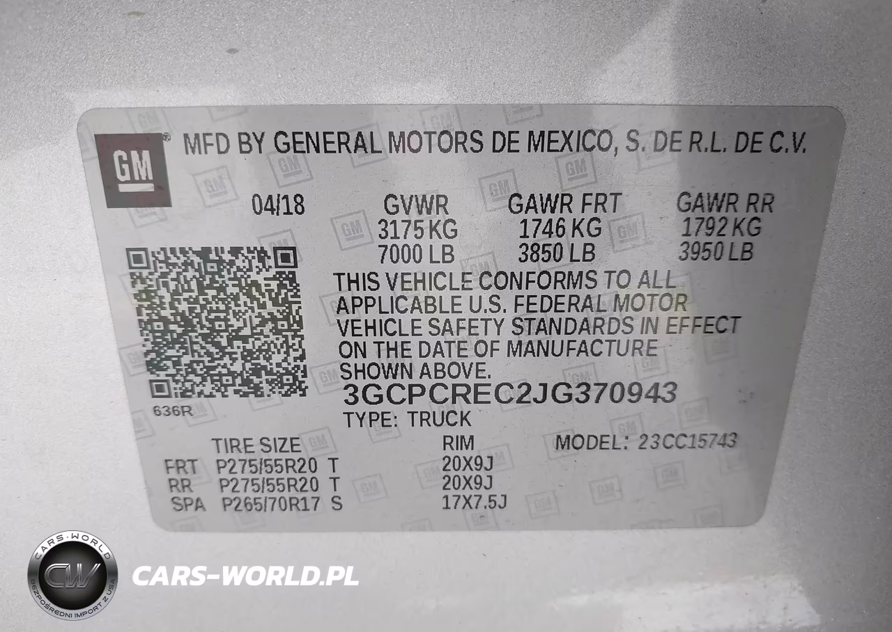 2018 Chevrolet Silverado 1500 1Lt VIN:3GCPCREC2JG370943 - 9