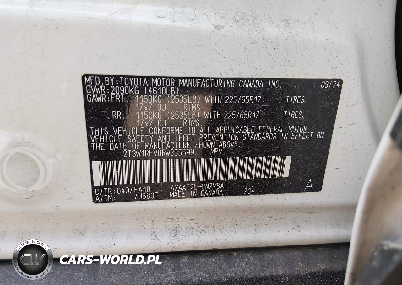 2024 Toyota Rav4 Xle VIN:2T3W1RFV8RW355599 - 9