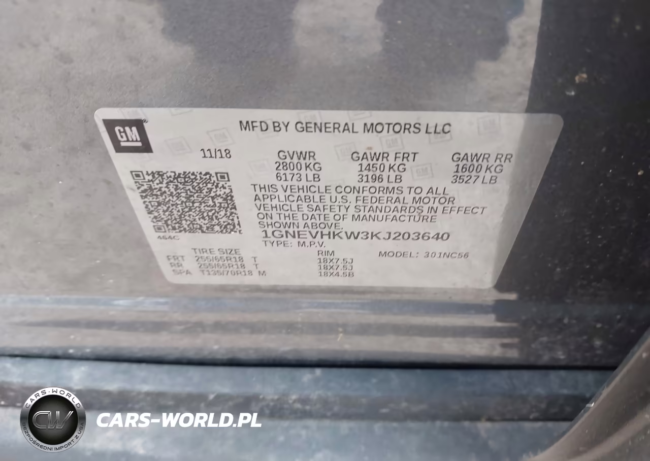 2019 Chevrolet Traverse 3Lt VIN:1GNEVHKW3KJ203640 - 9