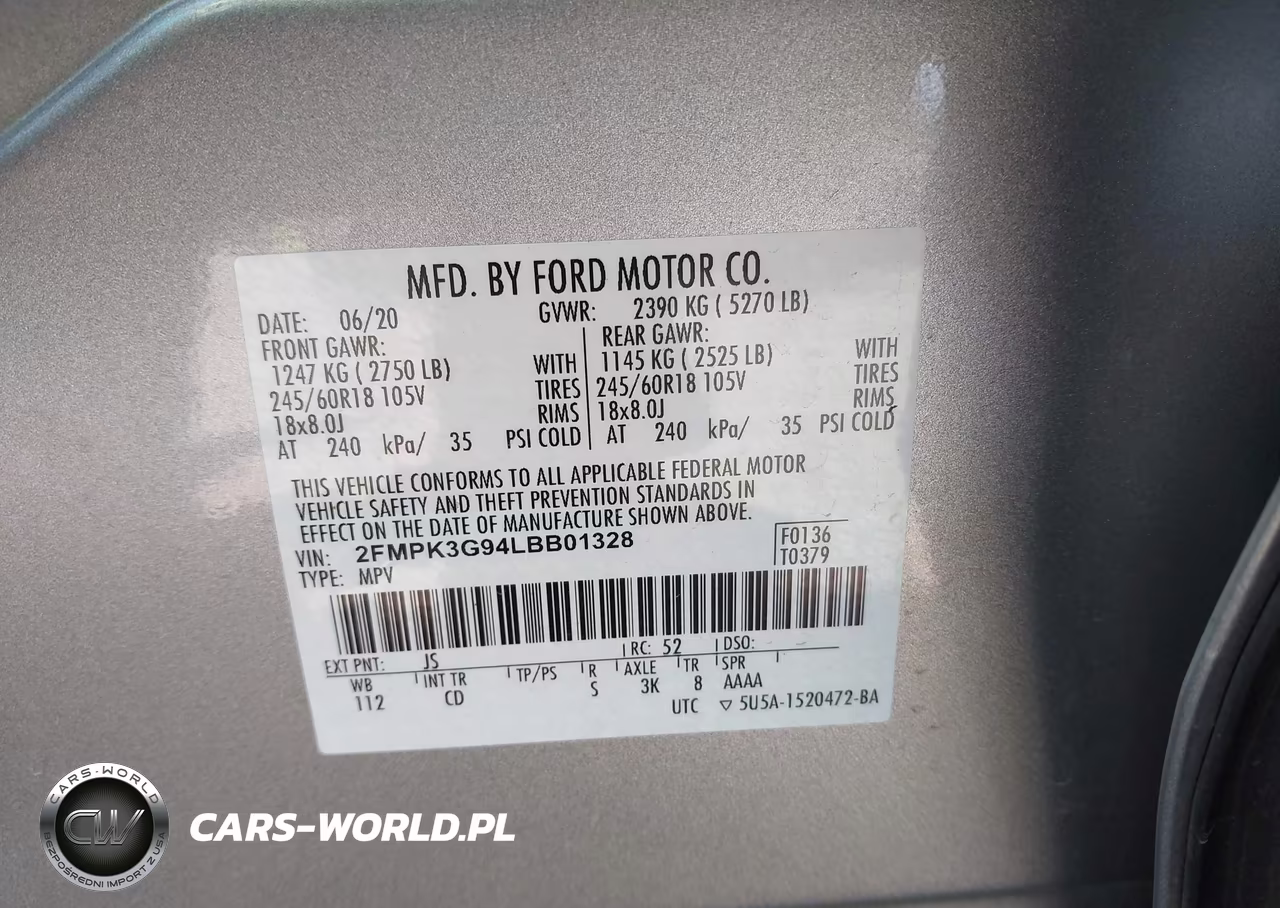 2020 Ford Edge Se VIN:2FMPK3G94LBB01328 - 9