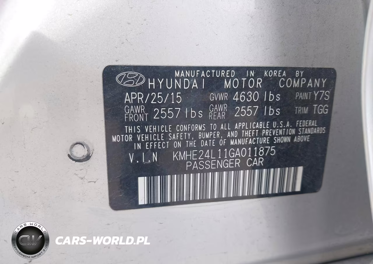 2016 HYUNDAI SONATA HYB HYBRID VIN:KMHE24L11GA011875 - 9