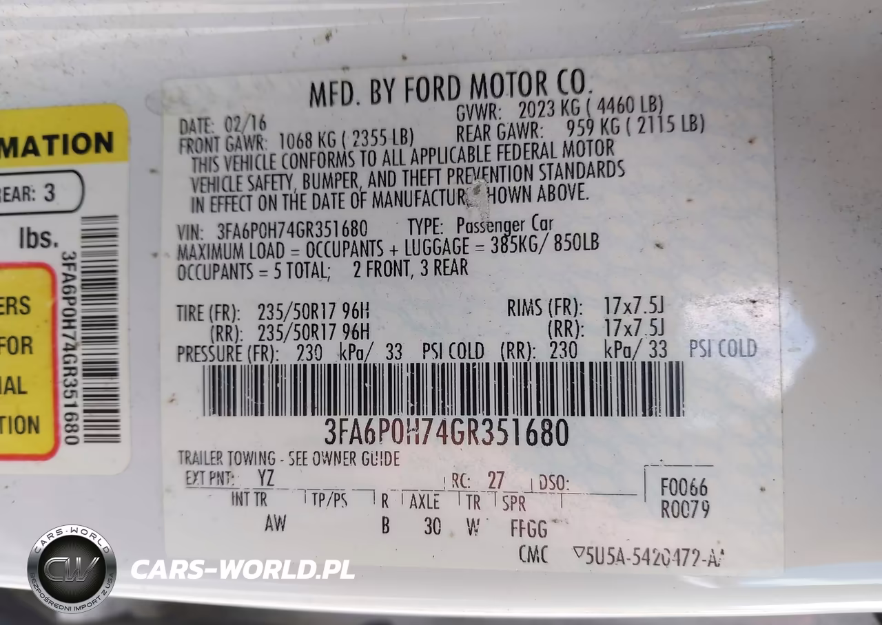 2016 Ford Fusion Se VIN:3FA6P0H74GR351680 - 9