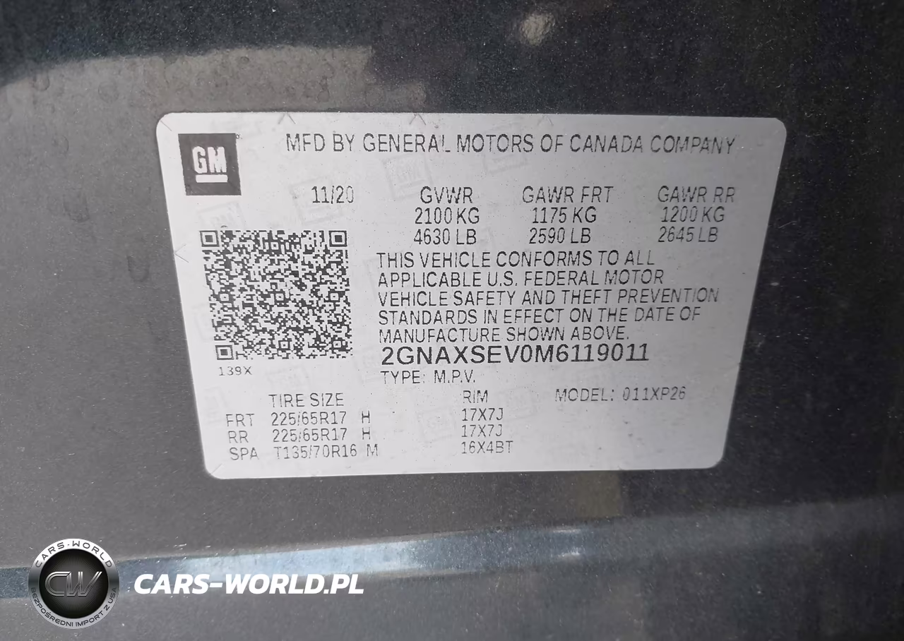 2021 Chevrolet Equinox Awd Ls VIN:2GNAXSEV0M6119011 - 9