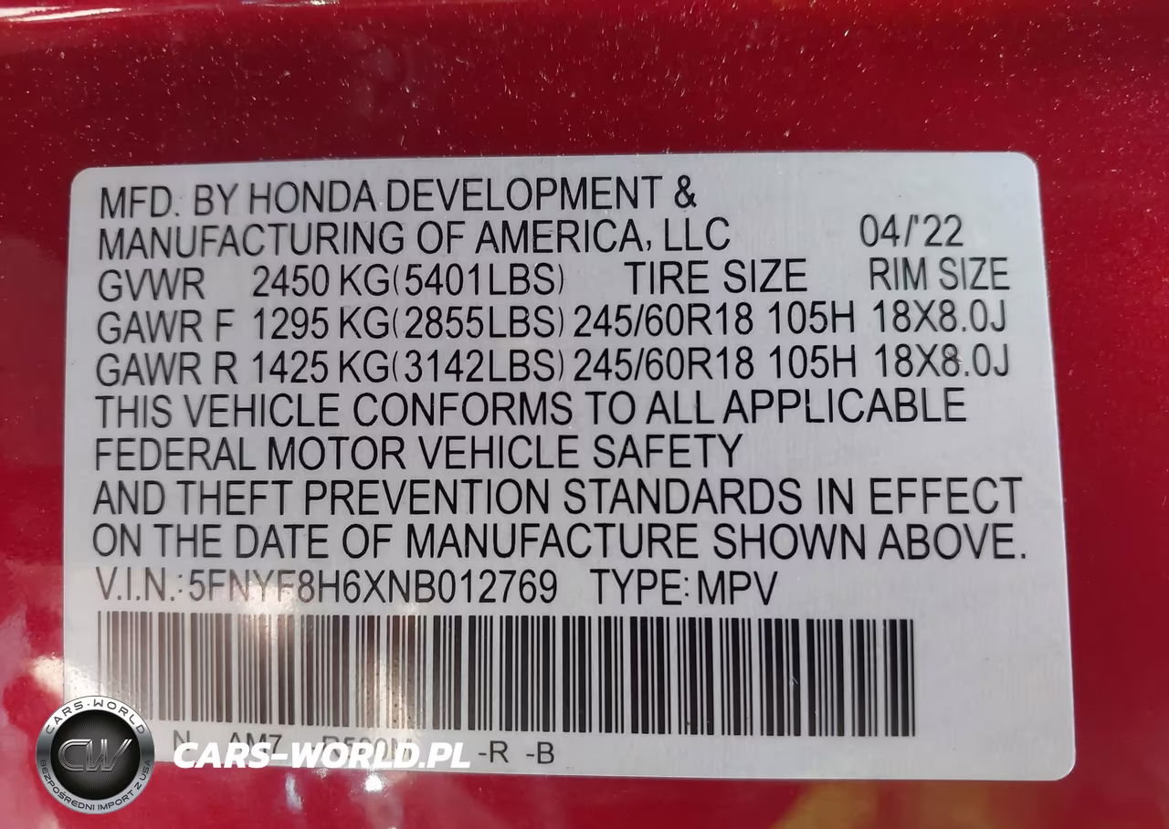 2022 Honda Passport Awd Trailsport VIN:5FNYF8H6XNB012769 - 9