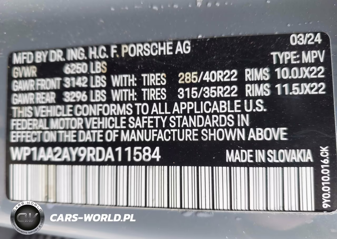 2024 Porsche Cayenne VIN:WP1AA2AY9RDA11584 - 9