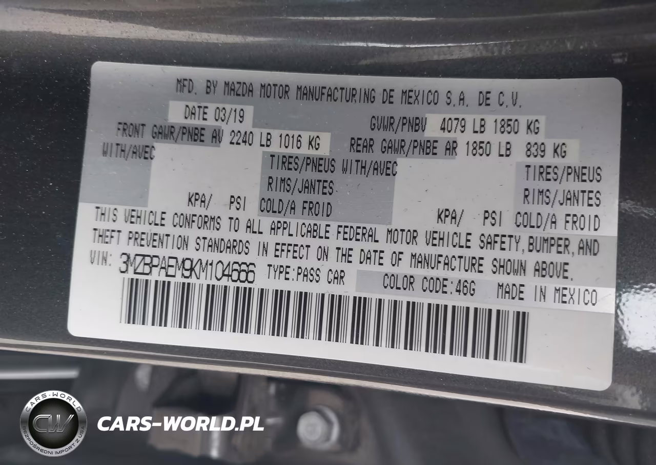 2019 Mazda Mazda3 Premium Package VIN:3MZBPAEM9KM104666 - 9