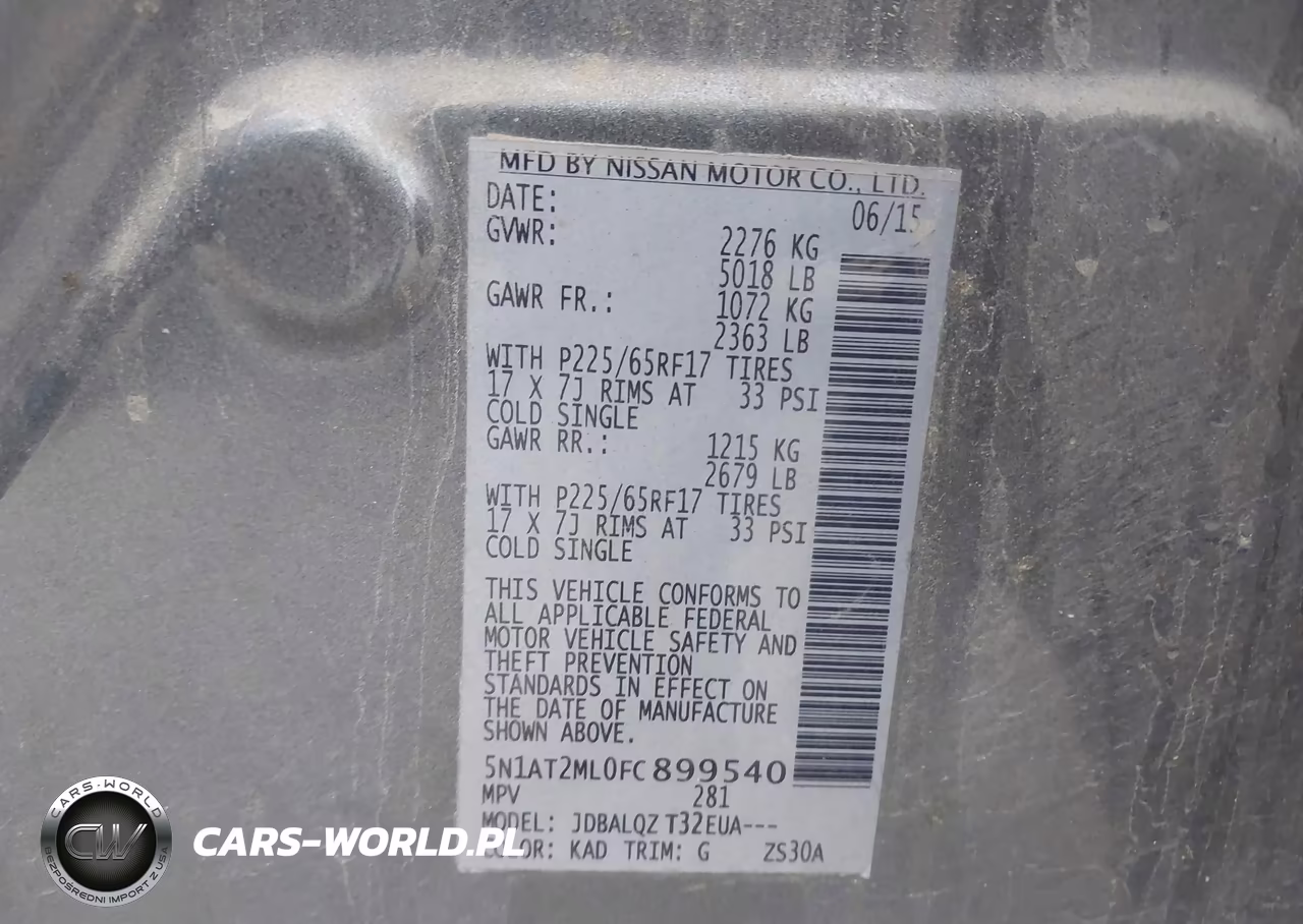2015 Nissan Rogue Sv VIN:5N1AT2ML0FC899540 - 9