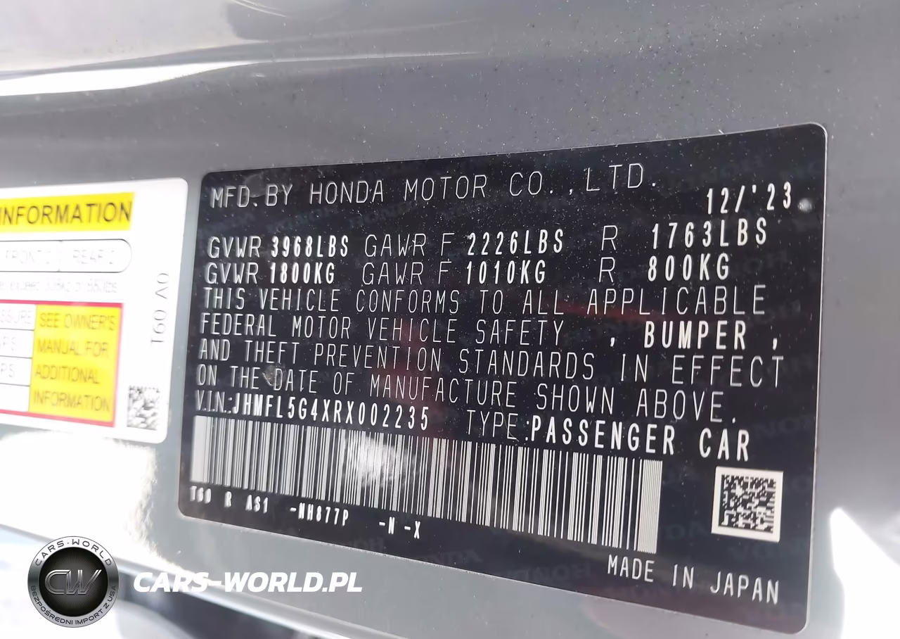 2024 Honda Civic Type R VIN:JHMFL5G4XRX002235 - 9