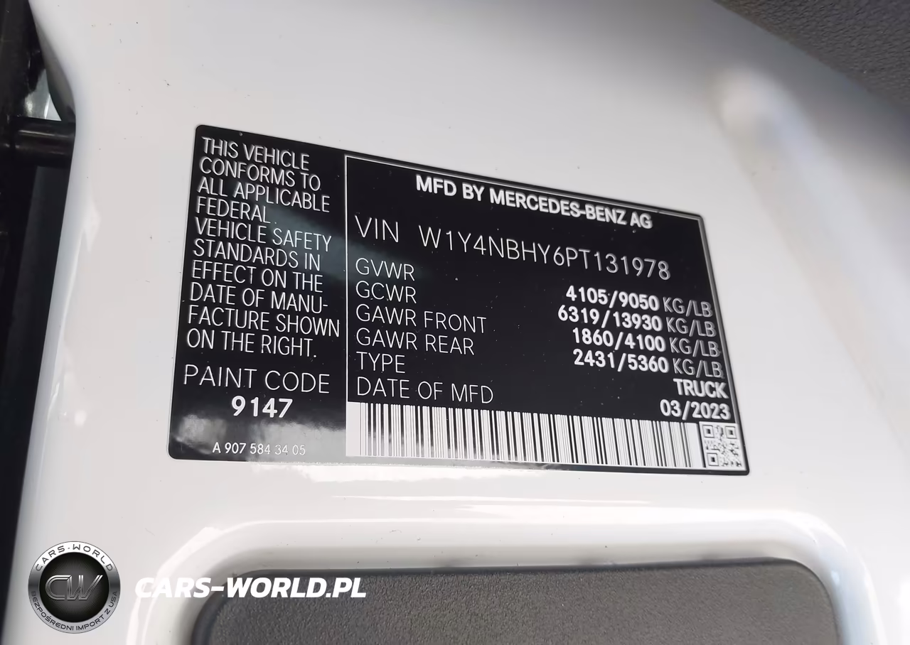 2023 Mercedes-Benz Sprinter 2500 Standard Roof 4-Cyl Diesel Ho VIN:W1Y4NBHY6PT131978 - 9