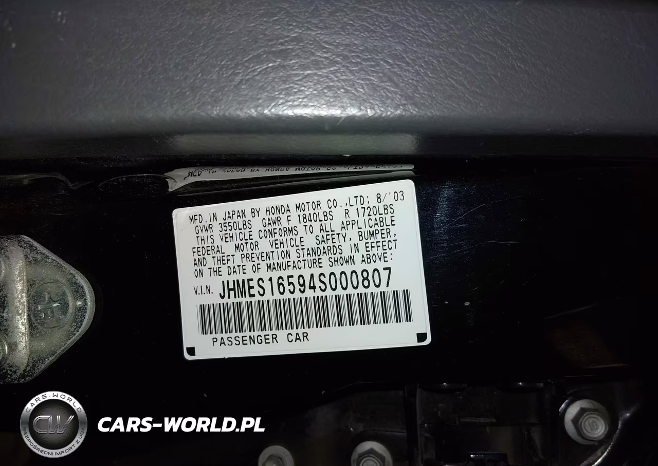 2004 Honda Civic Lx VIN:JHMES16594S000807 - 9