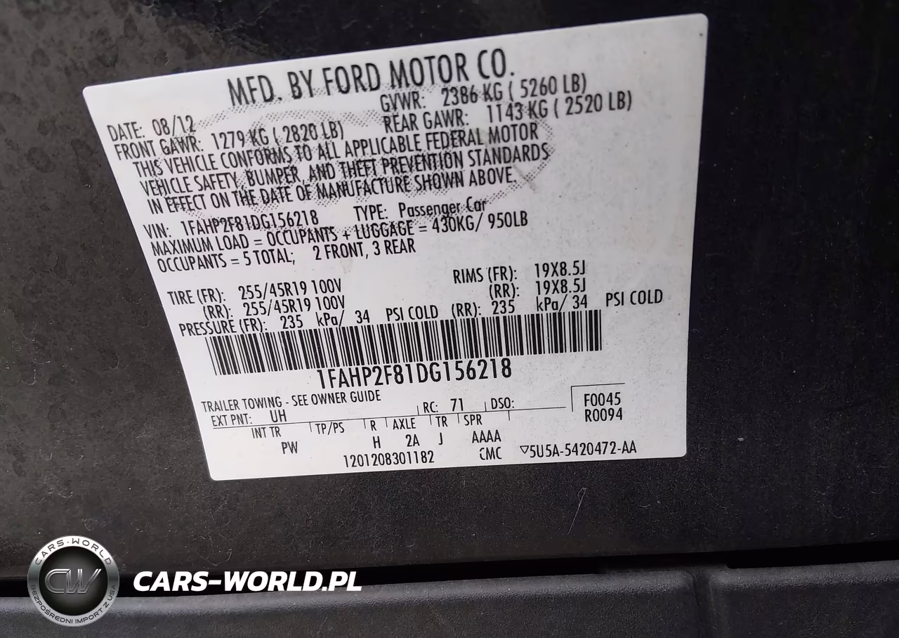 2013 Ford Taurus Limited VIN:1FAHP2F81DG156218 - 9