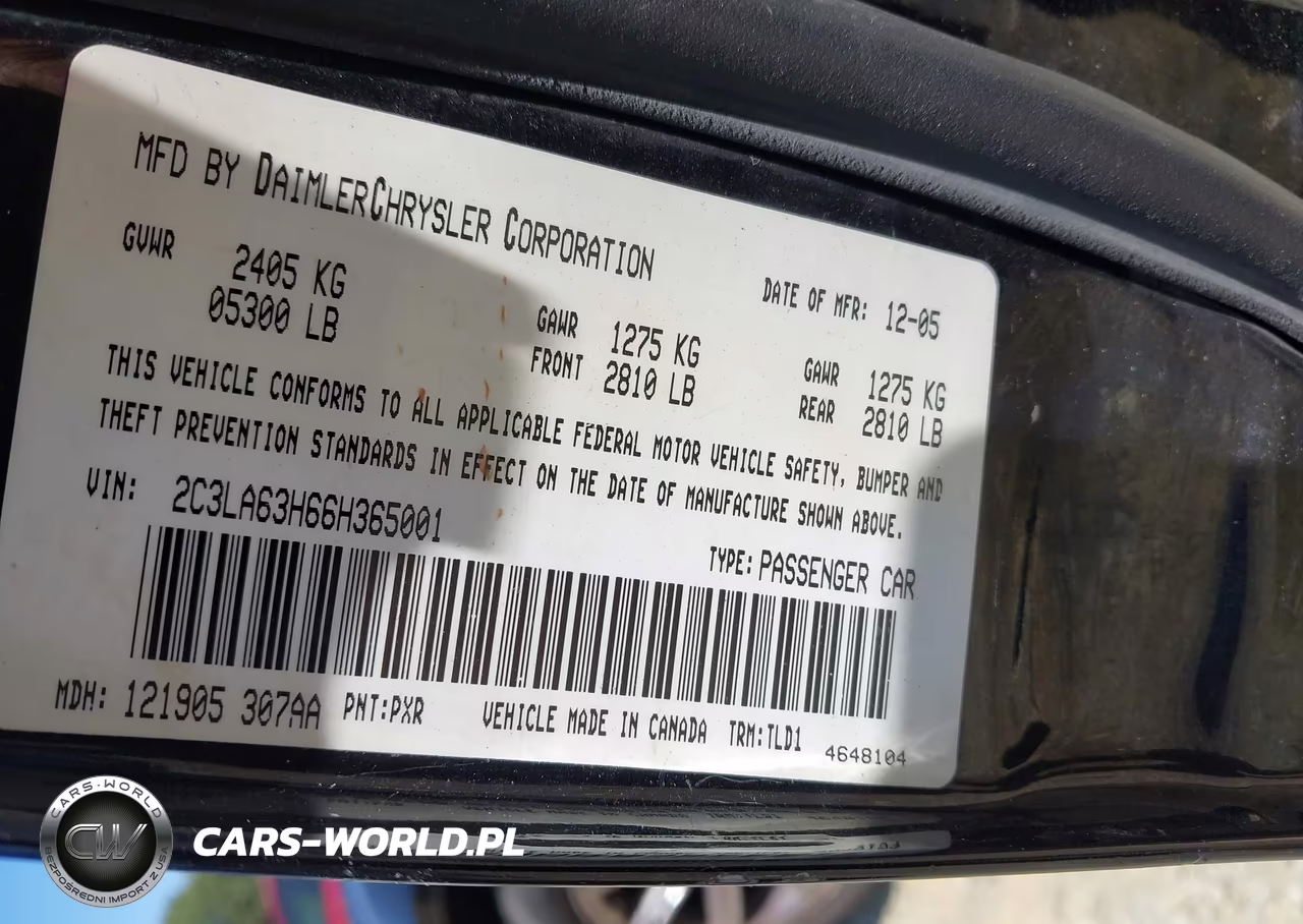 2006 Chrysler 300C VIN:2C3LA63H66H365001 - 9