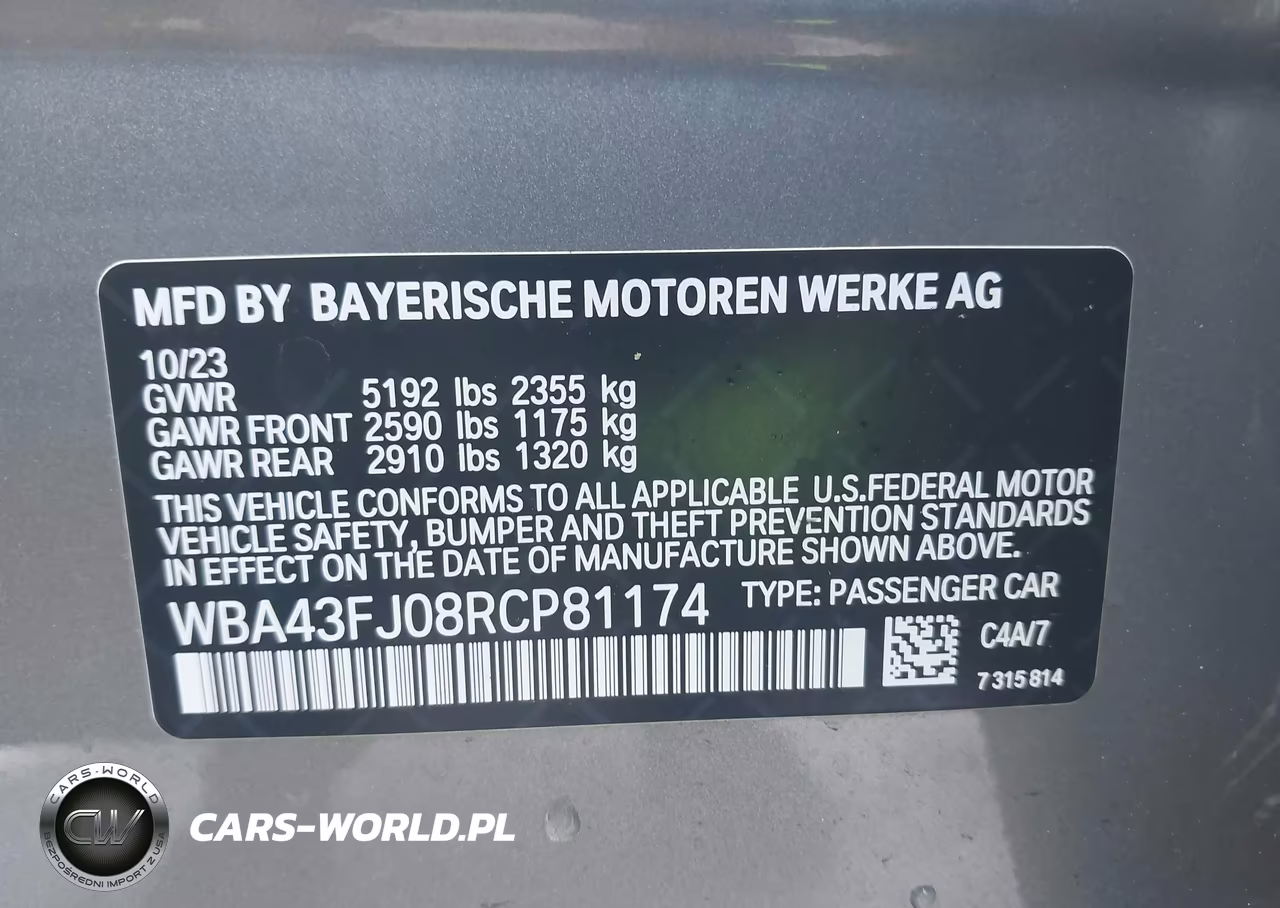 2024 BMW 530I VIN:WBA43FJ08RCP81174 - 9