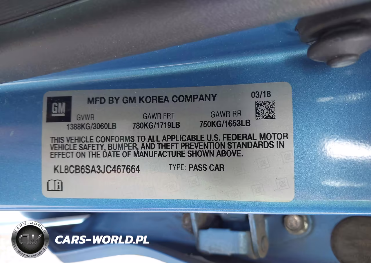 2018 Chevrolet Spark Ls Cvt VIN:KL8CB6SA3JC467664 - 9