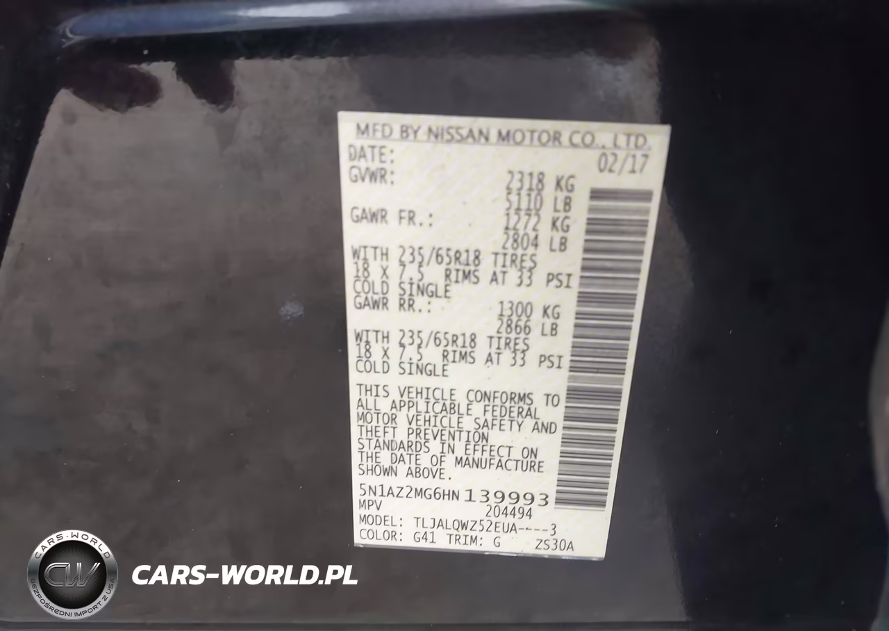 2017 Nissan Murano Sv VIN:5N1AZ2MG6HN139993 - 9