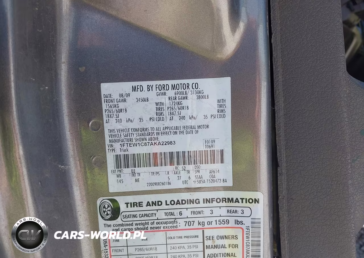 2010 Ford F-150 Fx2 Sport-Xl-Xlt VIN:1FTEW1C87AKA22983 - 9