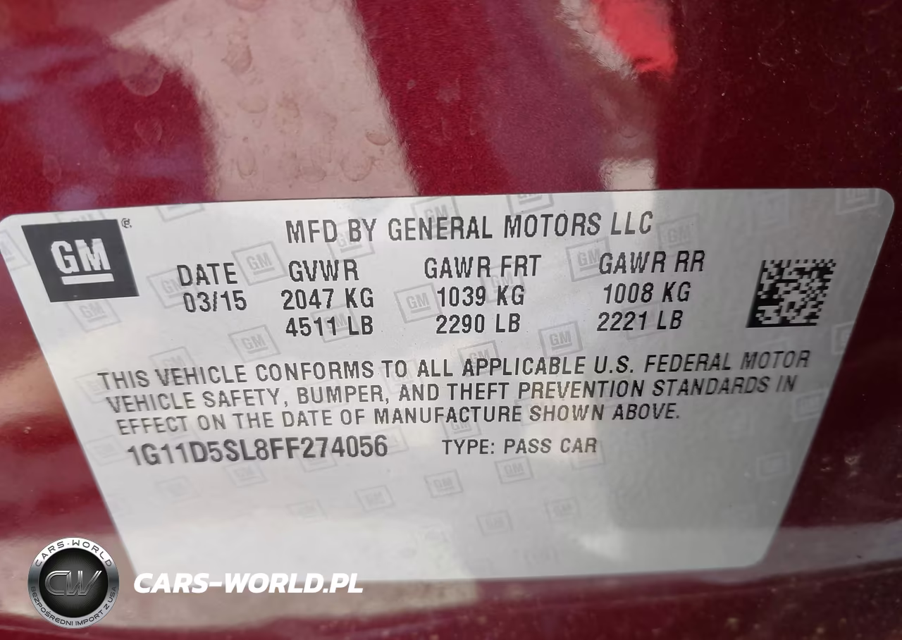 2015 Chevrolet Malibu 2Lt VIN:1G11D5SL8FF274056 - 9