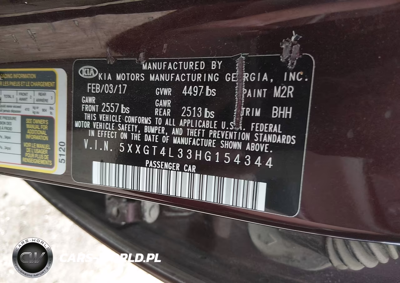 2017 Kia Optima Lx VIN:5XXGT4L33HG154344 - 9