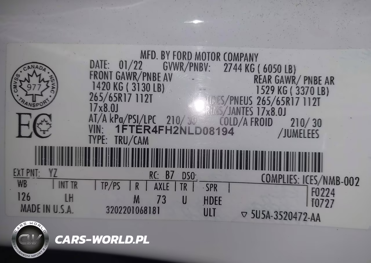 2022 Ford Ranger Xlt VIN:1FTER4FH2NLD08194 - 9