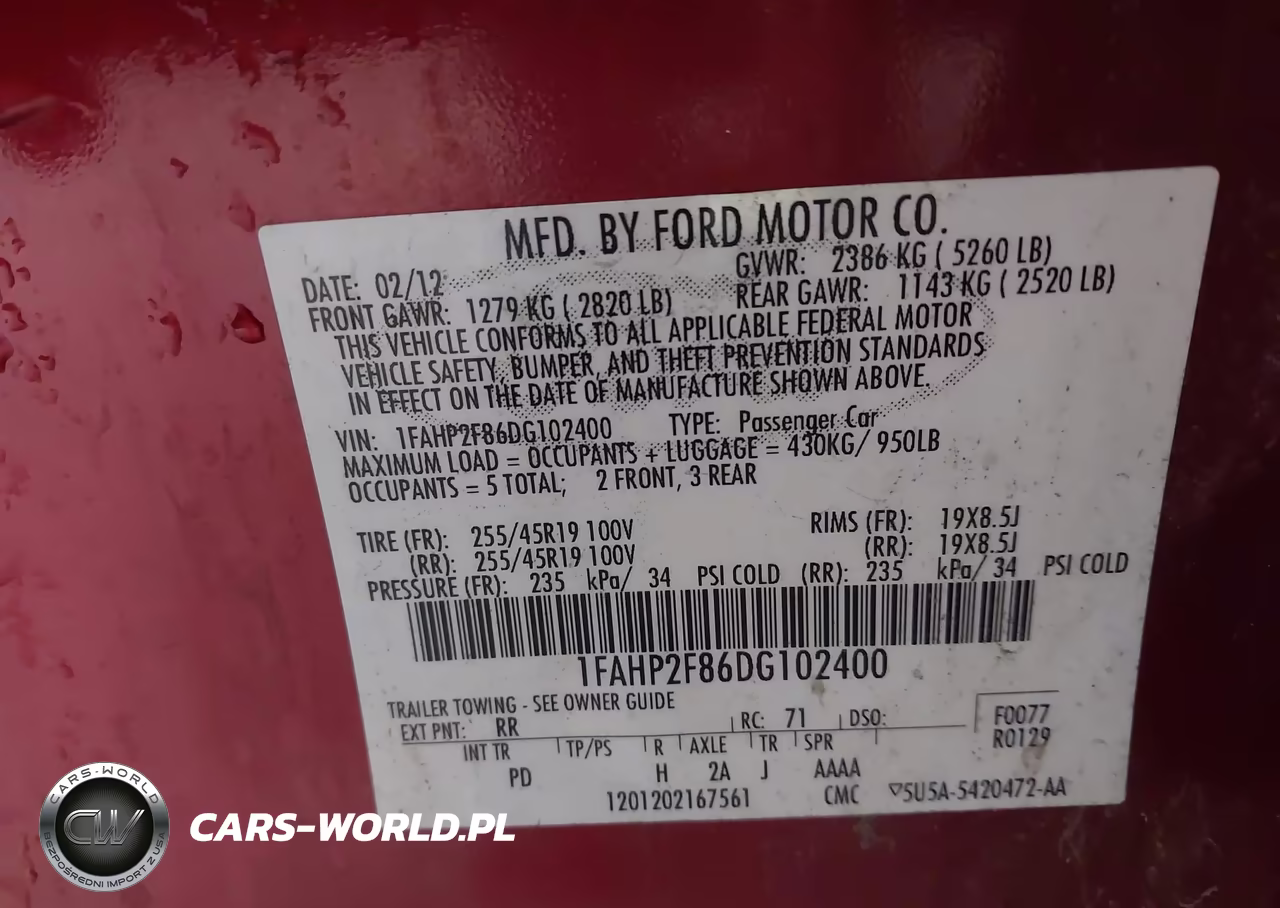 2013 Ford Taurus Limited VIN:1FAHP2F86DG102400 - 9