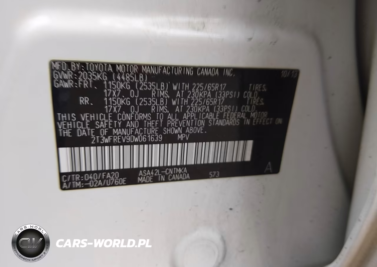 2013 Toyota Rav4 Xle VIN:2T3WFREV9DW061639 - 9