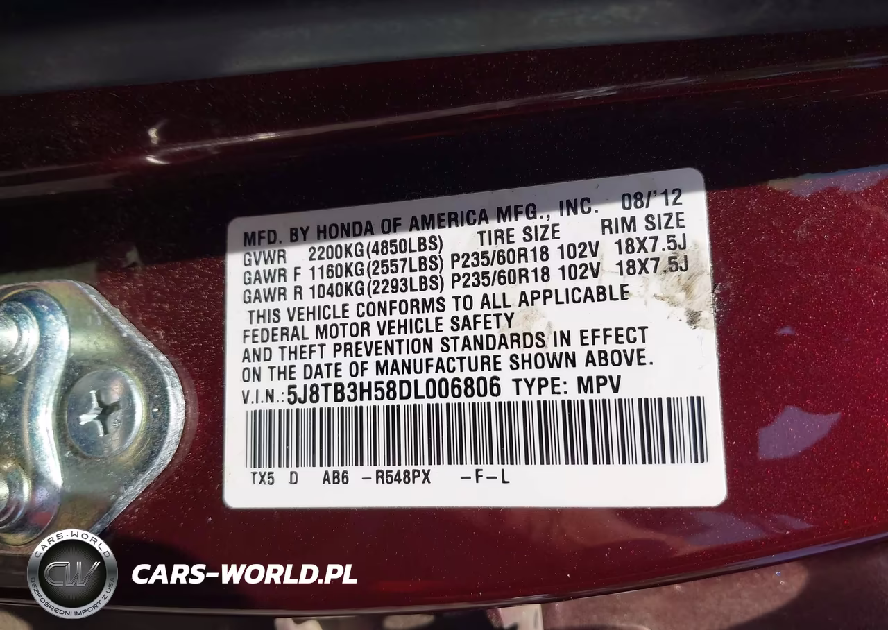 2013 Acura Rdx VIN:5J8TB3H58DL006806 - 9