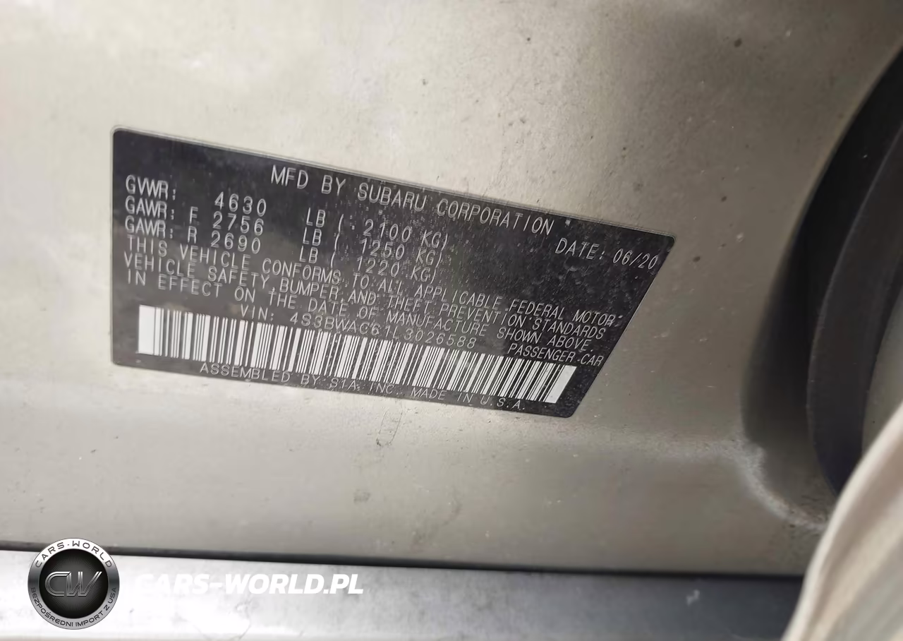 2020 Subaru Legacy Premium VIN:4S3BWAC61L3026588 - 9
