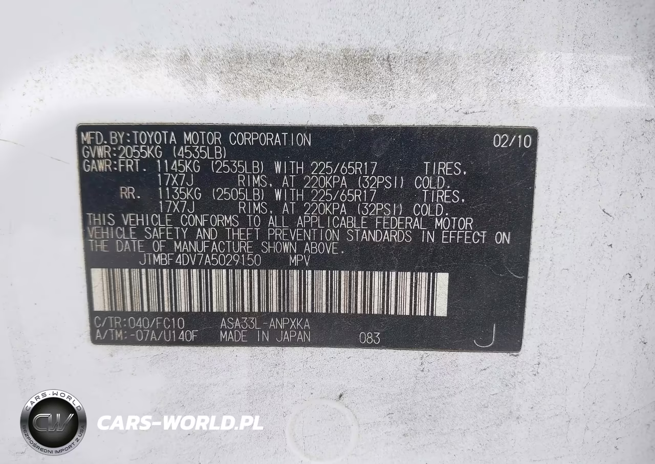 2010 Toyota Rav4 VIN:JTMBF4DV7A5029150 - 9