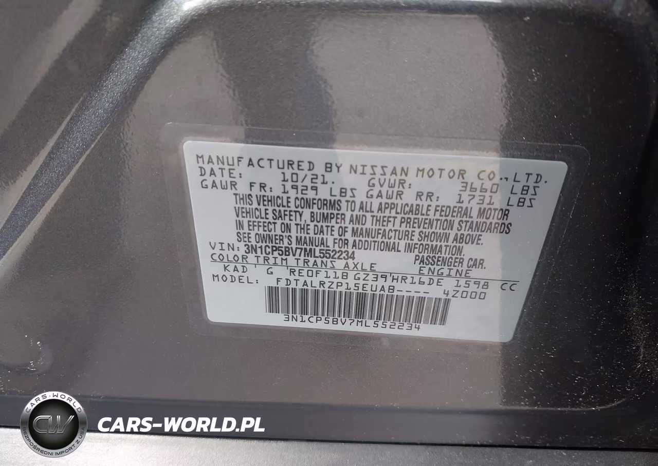 2021 Nissan Kicks S Xtronic Cvt VIN:3N1CP5BV7ML552234 - 9