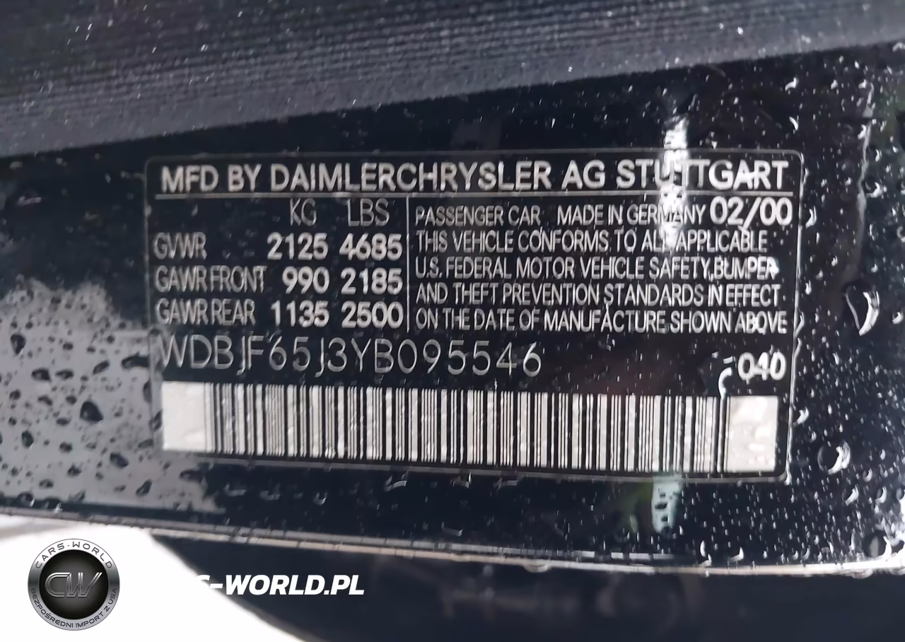 2000 Mercedes-Benz E 320 VIN:WDBJF65J3YB095546 - 9