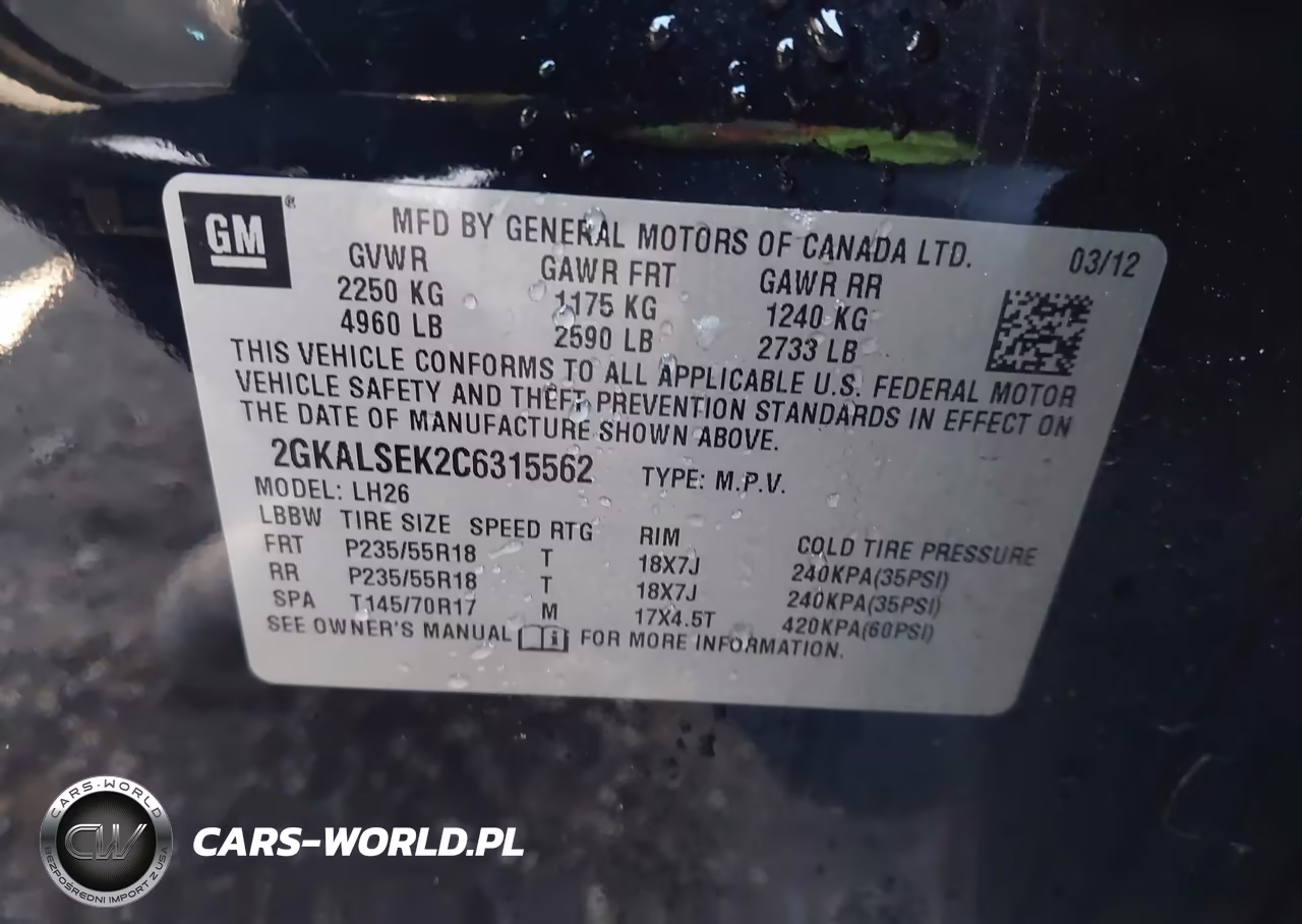 2012 GMC Terrain Sle-2 VIN:2GKALSEK2C6315562 - 9