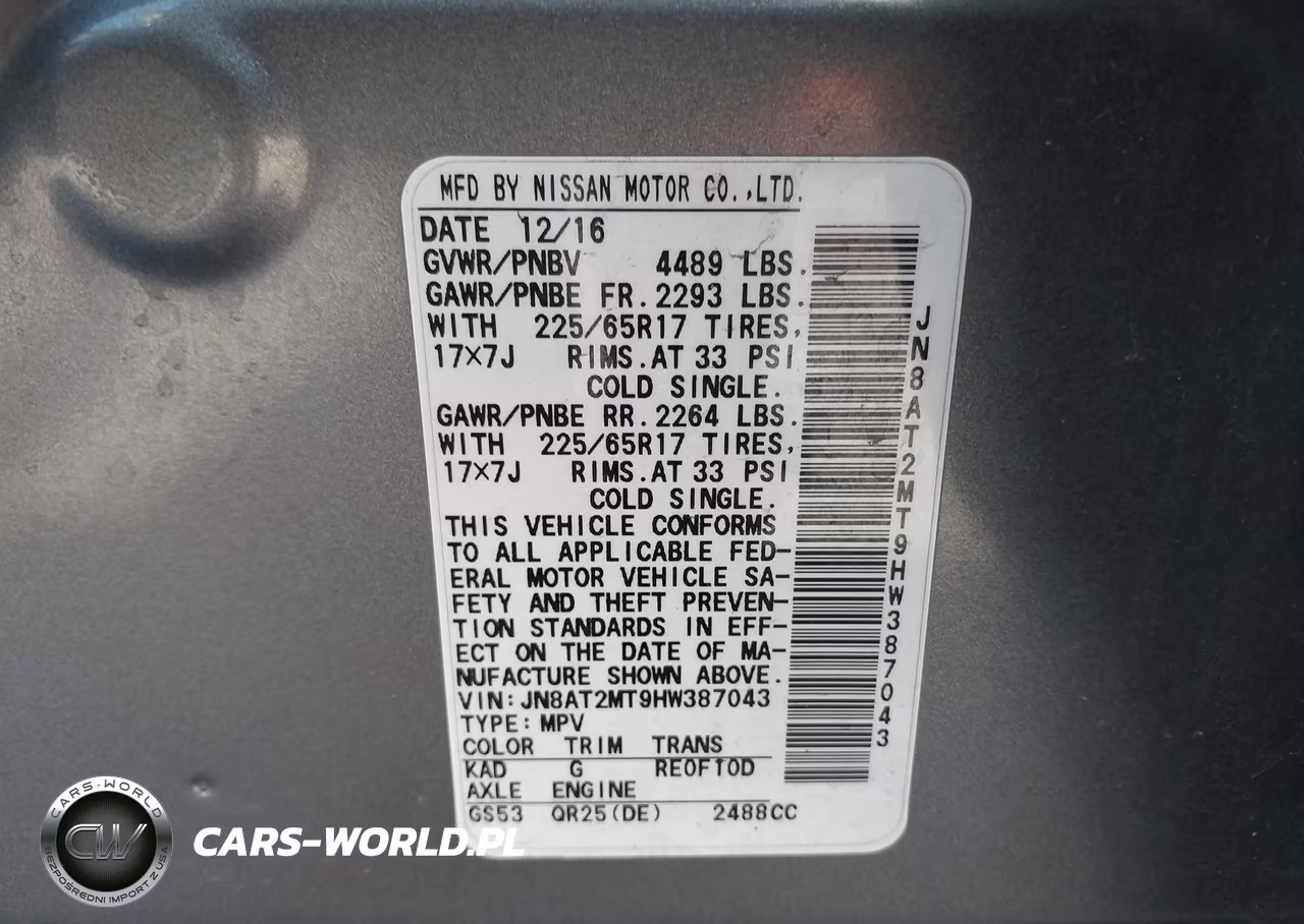 2017 Nissan Rogue S VIN:JN8AT2MT9HW387043 - 9